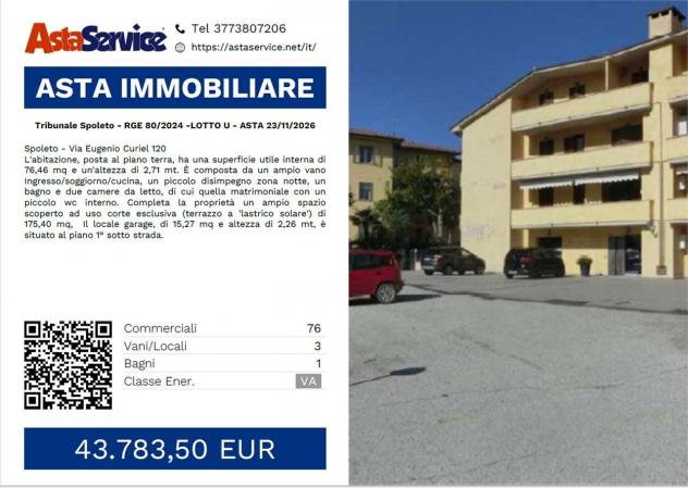 Tribunale Spoleto - RGE 80/2024 -LOTTO U - Tribunale Spoleto - RGE 80/2024 -LOTTO U - ASTA 23/11/2026