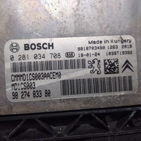 ECU Peugeot 308 BOSCH 0281034708 9827483380 MD1CS003 9818703480 Centralina mot - Foto 4
