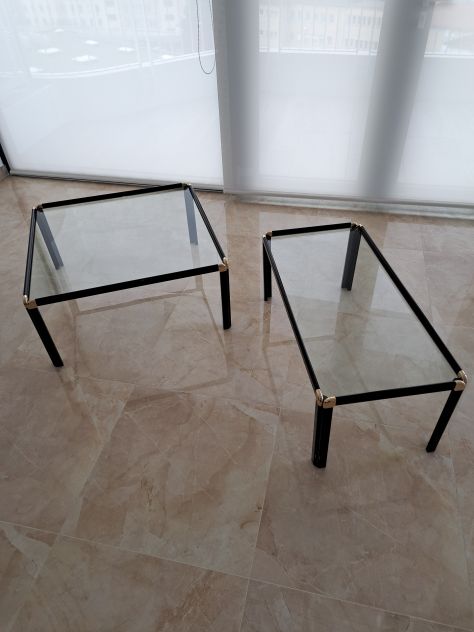 2 Tavolini da salotto in vetro e metallo - Foto 2