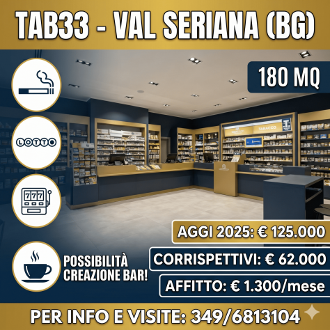 Storica tabaccheria con 6 slot machine - rif. TAB33