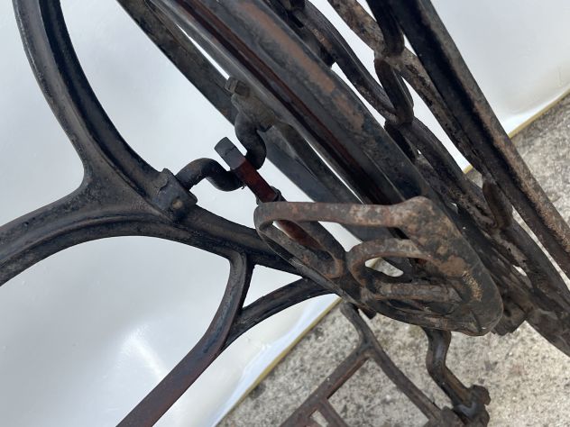 Antique Vintage 1930 Metal Sewing Table – Original - Foto 10