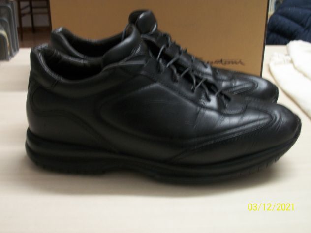 Santoni uomo snickers in pelle nere usate - Foto 5