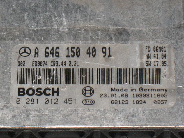 0281012451 ECU MERCEDES CR3.44 2.2L EDC16C2-9.44 0281012451 A6461504091 - Foto 2
