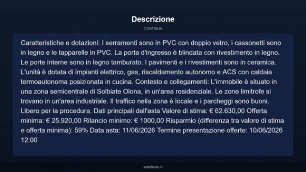 Immobile in asta di 69 m², box auto in vendita a Solbiate Olona - Foto 5