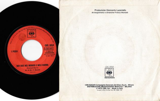 POOH - Noi Due Nel Mondo e Nell'anima - 7'' / 45 giri 1° Stampa 1972 Italy CBS - Foto 2