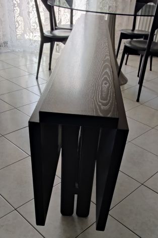 Tavolo allungabile in rovere massiccio nero - Foto 6