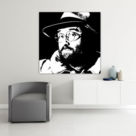 Lucio Dalla quadro dipinto moderno fatto a mano