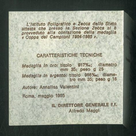 MEDAGLIA JUVENTUS COPPA CAMPIONI 1984-85 - Foto 5