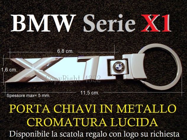 BMW M POWER X1 X5 Z4 Portachiavi chiavi in metallo cromato con scatola regalo - Foto 4