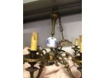 Lampadario ceramica e bronzo 8 luci vintage