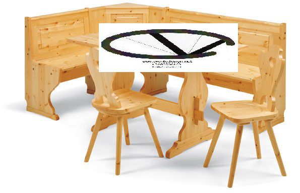 Giropanca con contenitore completamente in legno massello L 193 x 133 TINTA NAT. - Foto 4