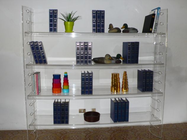 Libreria Plexiglass Acciaio Scaffale Trasparente Vetrina Arredo