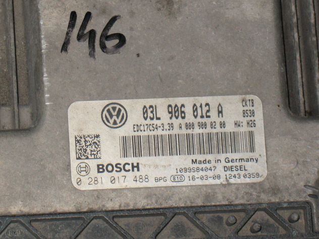 03L906012A ECU VW CRAFTER 2.0 HW.26 EDC17C54-3.39 0281017488 A0009000200 - Foto 2