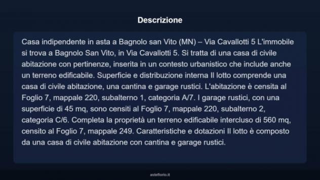 Immobile in asta di 150 m², box auto in vendita a Bagnolo San Vito - Foto 3