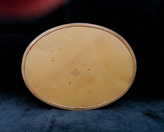 ANTICA SCATOLA IN BRONZO DORATO CON MINIATURA SU PORCELLATA, FINE 1800. - Foto 6