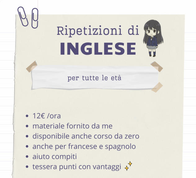 Studentessa UNIPV offre lezioni e/o ripetizioni di lingue