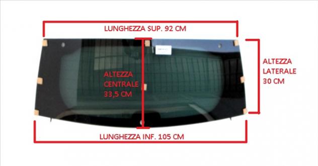 7AR114XD LUNOTTO VETRO CRISTALLO POST. VERDE TERMICO AIXAM CITY IMPULSION GTO