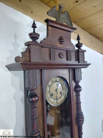 176401 Antico orologio a pendolo Junghans con aquila - Foto 7