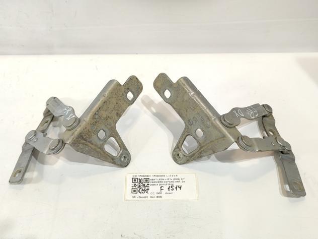 CERNIERE COFANO ANTERIORE DX E SX SEAT Leon 2° Serie 1P0823301 1P0823302 BMN (0509) - Foto 2