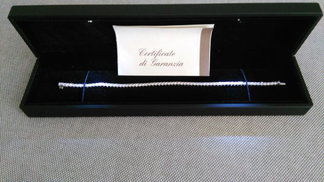 BELLISSIMO bracciale tennis oro bianco con diamanti G VSI naturali 1,1 - Foto 2