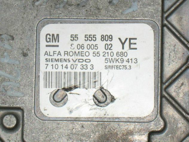 55555809 ECU ALFA ROMEO 159 1.8 55555809 5WK9413 55210680 SIEMTEC75.3 - Foto 2