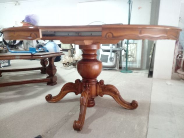 Sedie stile Luigi XVI in Legno Noce 4 pz imbottite - Foto 6
