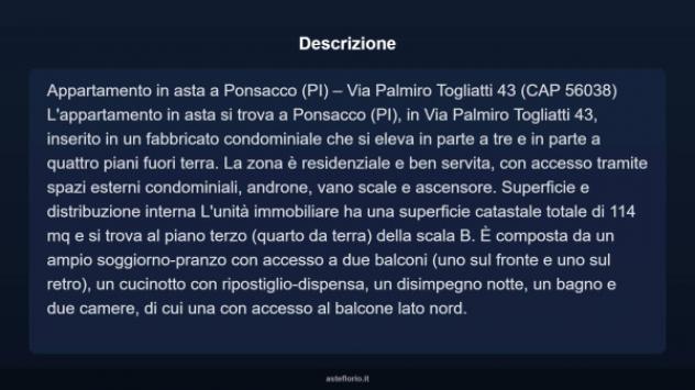 Immobile in asta di 114 m² con più di 5 locali e box auto in vendita a Ponsacco - Foto 10