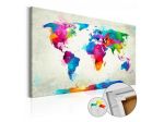 Quadro Di Sughero Con Mappamondo Colorato Arredalacasa