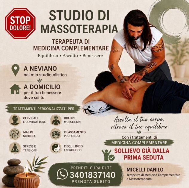 Massaggiatore olistico Tel:3401837140