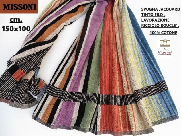 TELI SPUGNA MISSONI 6 MODELLI CM. 150 X 100 , UNISEX . - Foto 6