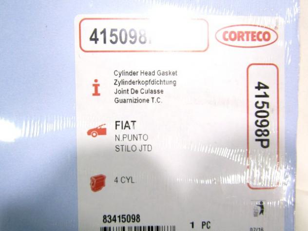 415098P GUARNIZIONE TESTATA CORTECO ALFA ROMEO 147 1.9 85KW 5P D 5M RICAMBIO NUOVO - Foto 2
