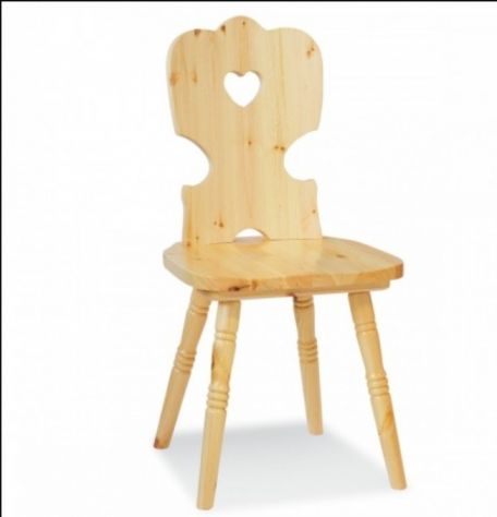 Sedia cuore in pino grezzo - Foto 3