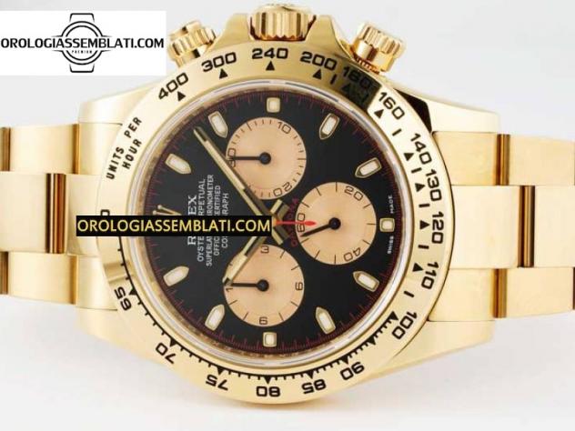 Rolex Replica DAYTONA 116508 1:1 BEST EDITION QUADRANTE NERO/YG SU BRACCIALE YG SA4130 V2 - Foto 14