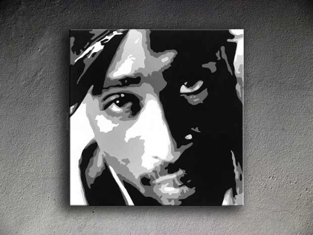 TUPAC dipinto a mano moderno pop art - Foto 2
