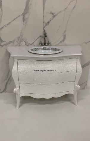 Mobile bagno bagni bombati in legno laccato