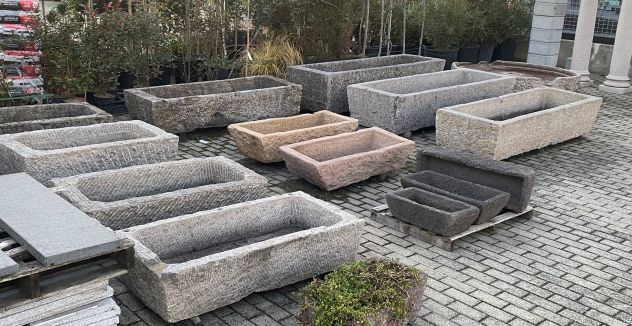 Antica vasca in pietra granito grigio - Foto 10