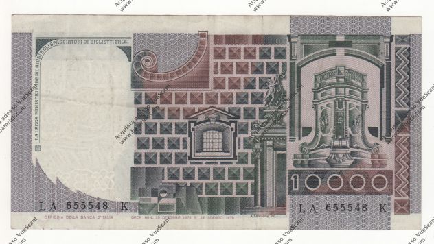BANCONOTA DA 10.000 LIRE MACCHIAVELLI REP. ITALIANA - - Foto 2