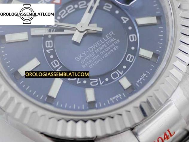 Rolex Replica SKY-DWELLER 326934 904L SS 1:1 BEST EDITION QUADRANTE BLU SUL BRACCIALE SS DA 23J A 9001 - Foto 3