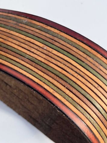 T43 Fascia Nastro in pelle a vegetale anilina brandy H 55 mm - L 10 mt - Foto 5