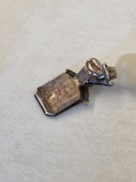 Collana girocollo in vetro con riflessi madreparlati fermaglio misto argento - Foto 4