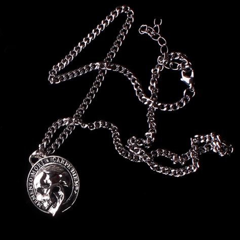 SKULL PENDANT FASHION VINTAGE COLLANA TESCHIO MEMENTO MORI CARPE DIEM - Foto 3