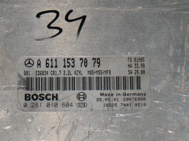 A6111537079 ECU MERCEDES VITO CR1.7 2.2 MQ55+MS5 0281010604 EDC15C0-5.24 - Foto 2