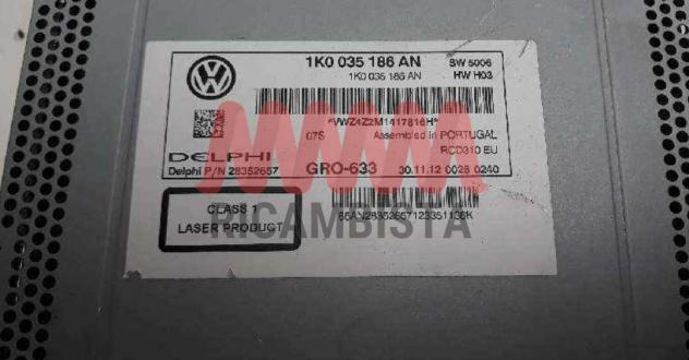 Volkswagen Golf VI lettore CD Radio 1K0057186AN - Foto 4