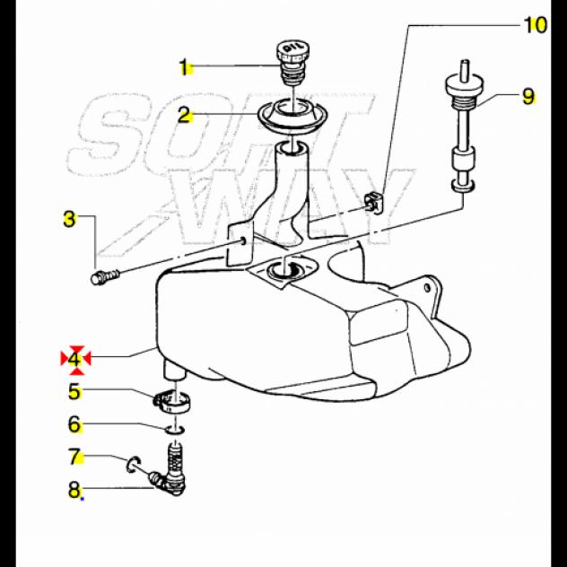Serbatoio olio miscela Piaggio ZIP 50 - 574009 - Foto 4