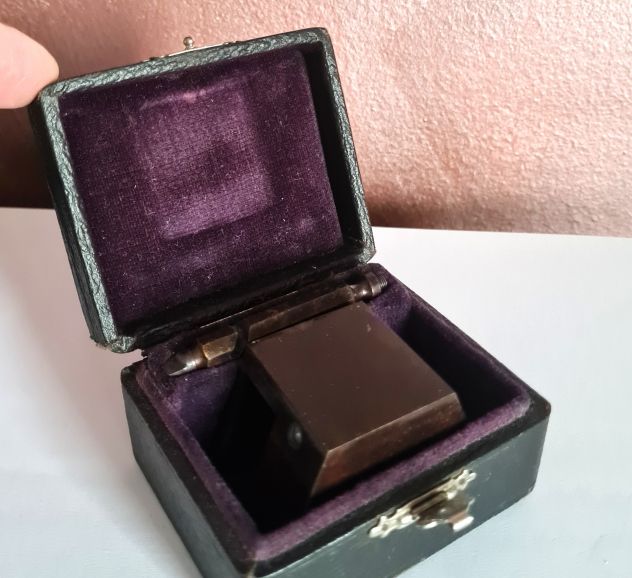 Antico squadro a specchi tascabile Austriaco , primi'900, firmato "GEBRUDER . - Foto 3