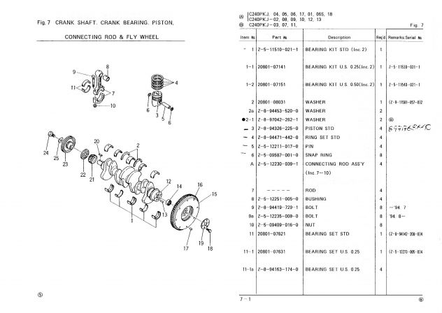 ISUZU C240PKJ - Kit Bronzine di Banco Over Size 0,25 mm codice 5115300211 - Foto 3