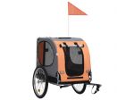 Rimorchio da Bici per Cani Arancione e Grigio