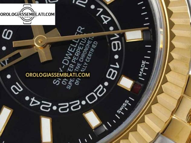 Rolex Replica SKYDWELLER SS/YG BEST EDITION QUADRANTE NERO SU BRACCIALE SS/YG JUBILEE A23J - Foto 12