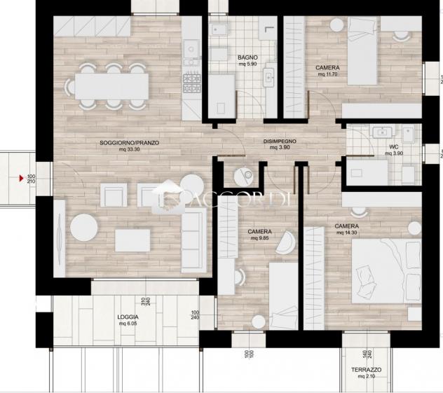 APPARTAMENTO di 4 vani e di 98 mq (MONASTIER DI TREVISO) rif. SM25CD1 - Foto 18