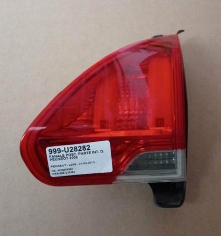 FANALE POST. PARTE INT. DX LED 999-U28282 Parti elettriche  Fanaleria  Fanali  Fanale post. dx. PEUGEOT - 2008 - 01-03-2013 -